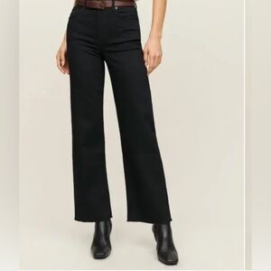 Black high rise wide leg jeans